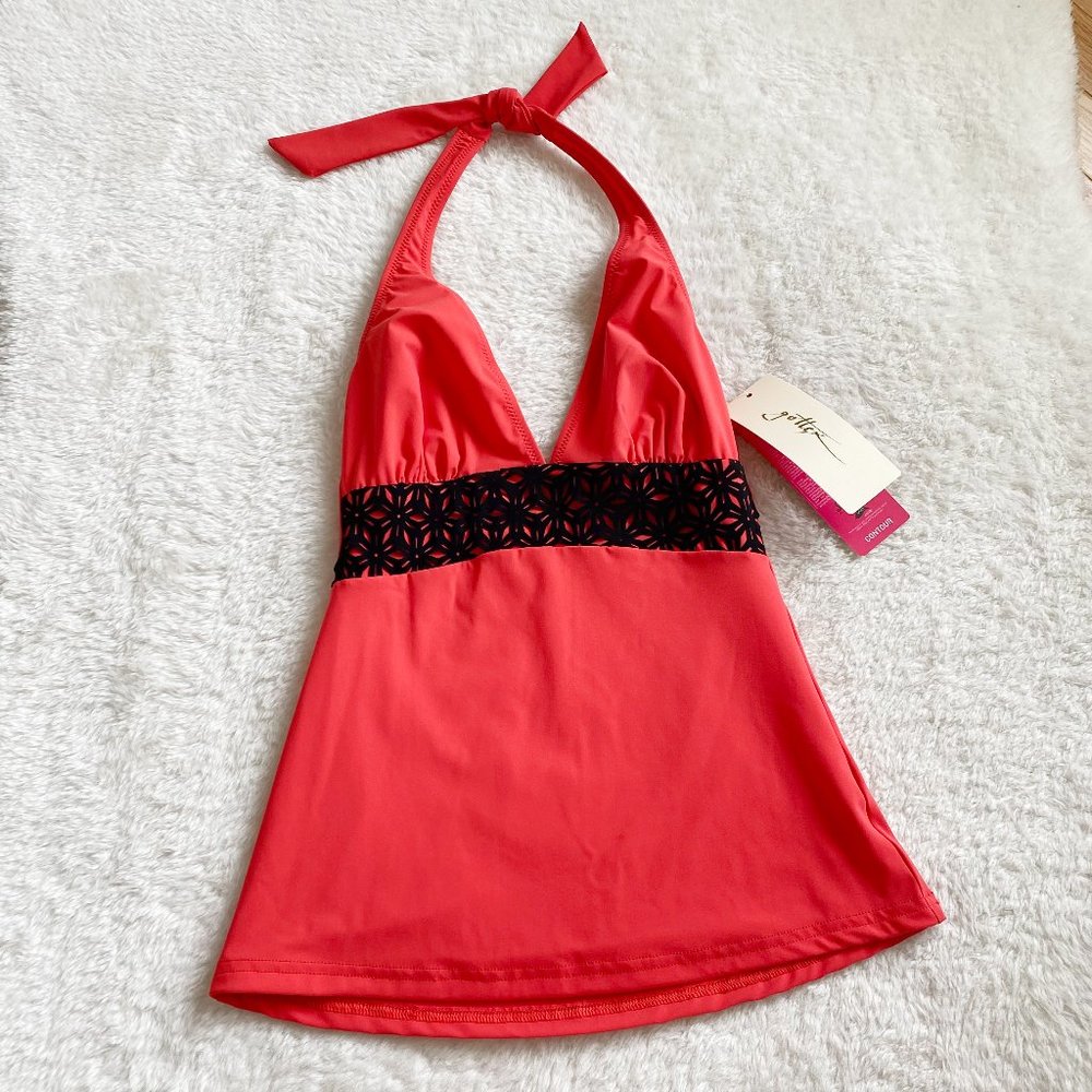 Gottex Women's Swimwear Tankini Top, Red/Black, Size 8